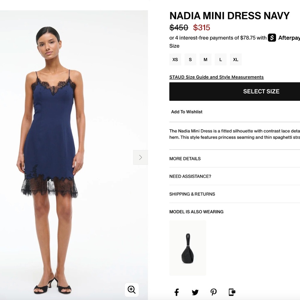 STAUD Nadia Mini Dress NWT